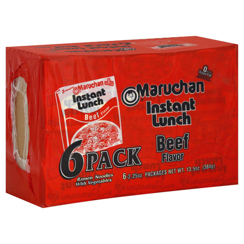 Maruchan Instant Lunch Cup Soup Beef - 2.25 OZ Packages 6 Pack