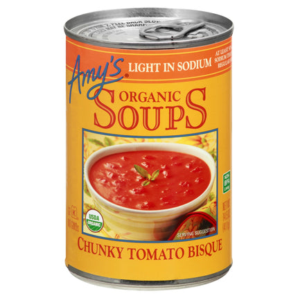 Amy's Organic Light In Sodium Chunky Tomato Bisque - 14.5 OZ 12 Pack