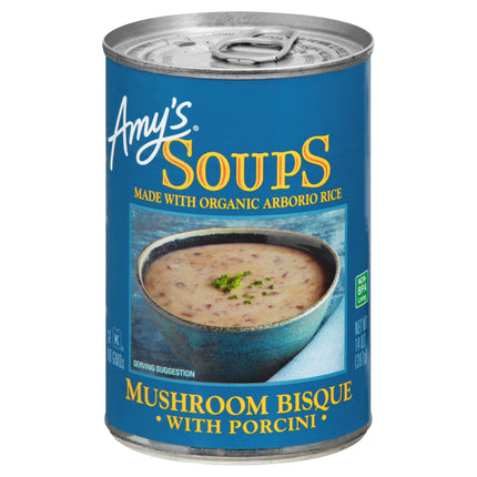 Amy's Gluten Free Mushroom Bisque With Porcini Soup - 14 OZ 12 Pack