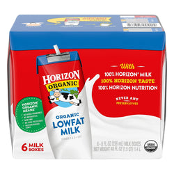 Horizon Organic Lowfat Milk - 8 FZ 6 Count 3 Pack (18 Total)