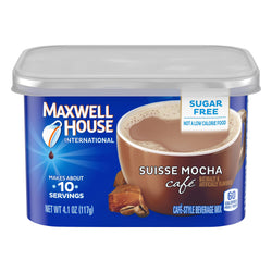 Maxwell House International Cafe Coffee Drink Mix Sugar Free Suisse Mocha - 4.1 OZ 8 Pack