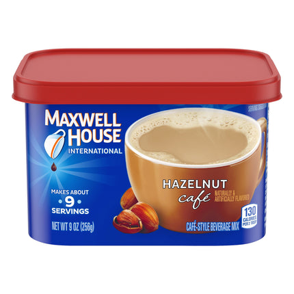 Maxwell House International Cafe Coffee Drink Mix Hazelnut - 9 OZ 8 Pack