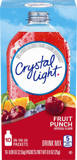 Crystal Light Drink Mix On The Go Fruit Punch Sticks - 0.9 OZ 12 Pack