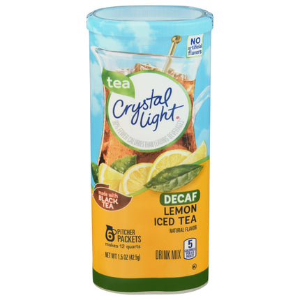 Crystal Light Drink Mix Decaffeinated Iced Tea With Lemon 12Qt - 1.5 OZ 12 Pack