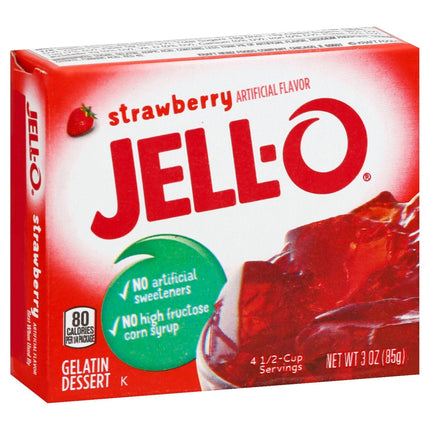 Jell-O Mix Gelatin Strawberry - 3 OZ 24 Pack