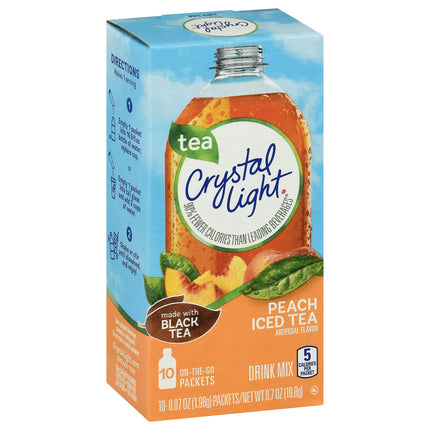 Crystal Light Drink Mix On The Go Peach Tea Sticks - 0.7 OZ 12 Pack