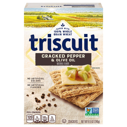 Triscuit Cracked Pepper & Olive Oil Crackers - 8.5 OZ 6 Pack