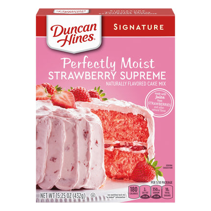 Duncan Hines Cake Mix Strawberry Supreme - 15.25 OZ 12 Pack