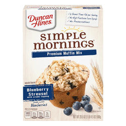 Duncan Hines Mix Muffins Bakery Style Blueberry Streusel - 20.5 OZ 12 Pack