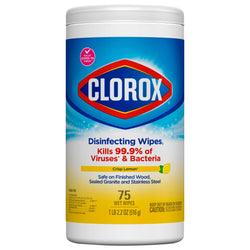 Clorox Wipes Disinfecting Lemon Fresh - 75 CT 6 Pack