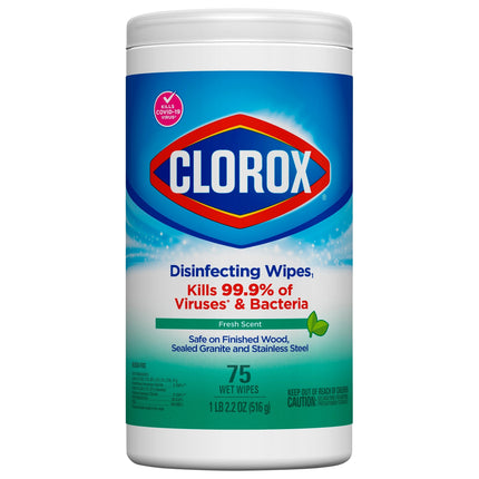Clorox Wipes Disinfecting Fresh Scent - 75 CT 6 Pack
