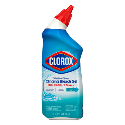 Clorox Toilet Bowl Cleaner Clinging Gel With Bleach - 24 FZ 12 Pack
