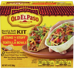 Old El Paso Stand 'N Stuff Hard/Soft Taco Shell Dinner - 9.4 OZ 8 Pack