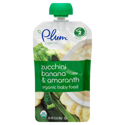 Plum Organics Stage 2 Zucchini, Banana & Amaranth Baby Food - 3.5 OZ 6 Pack