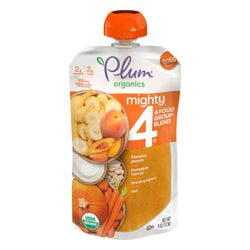 Plum Organics Tots Mighty 4 Pumpkin, Carrot, Banana, Pomegranate, Quinoa & Oats Greek Yogurt - 4 OZ 6 Pack