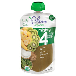 Plum Organics Tots Mighty 4 Banana, Kiwi, Spinach, Kale, Barley & Oats Greek Yogurt - 4 OZ 6 Pack