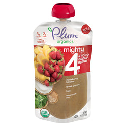 Plum Organics Tots Mighty 4 Strawberry, Banana, Kale, Oats & Amaranth Greek Yogurt - 4 OZ 6 Pack