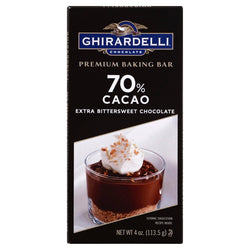 Ghirardelli Bittersweet 70% Cocoa Baking Bar - 4 OZ 12 Pack