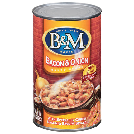 B&M Beans Baked Bacon & Onion - 28 OZ 12 Pack