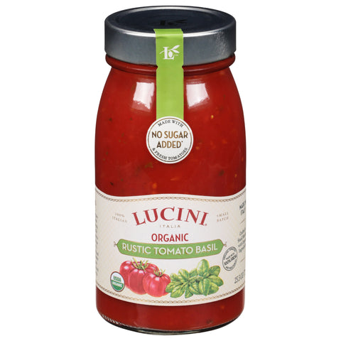 Lucini Organic Rustic Tomato Basil Sauce - 25.5 OZ 6 Pack