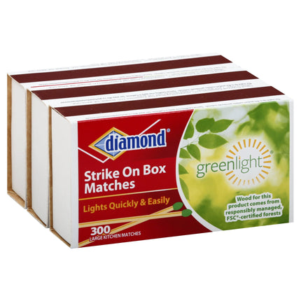 Diamond Matches Strike On Box - 900 CT 24 Pack