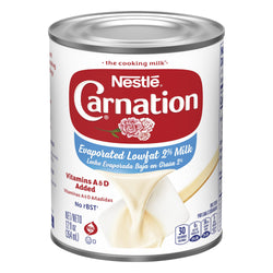 Carnation Milk Evaporated Low Fat 2% - 12 FZ 24 Pack