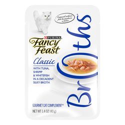 Fancy Feast Classic Broths With Tuna, Shrimp & Whitefish - 1.4 OZ 16 Pack