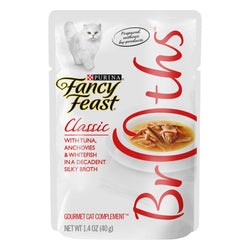 Fancy Feast Classic Broths With Tuna, Anchovies & Whitefish - 1.4 OZ 16 Pack