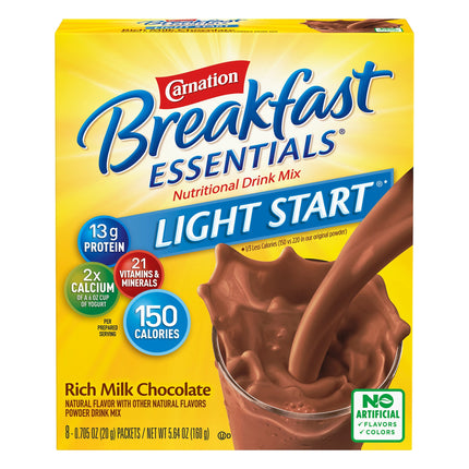 Carnation Drink Mix Instant Breakfast No Sugar Added Rich Milk Chocolate - 5.64 OZ 8 Pack
