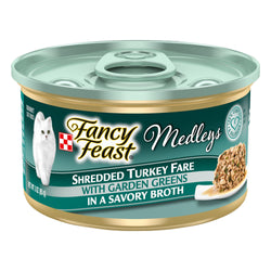 Fancy Feast Medleys Shredded Turkey Fare With Garden Greens - 3 OZ 24 Pack