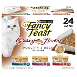 Fancy Feast Gravy Lovers Poultry & Beef Collection - 3 OZ Cans 24 Pack