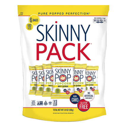 Skinny Pop Gluten Free Skinny Pack Cheddar Popcorn 100 Calorie Bags - 3.9 OZ 10 Pack