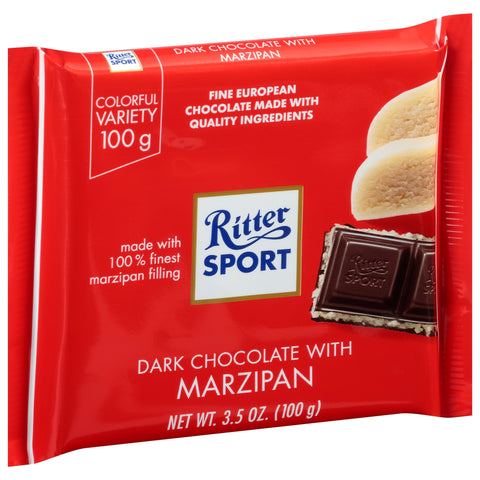 Ritter Sport Dark Chocolate Wiith Marzipan Bar - 3.5 OZ 12 Pack