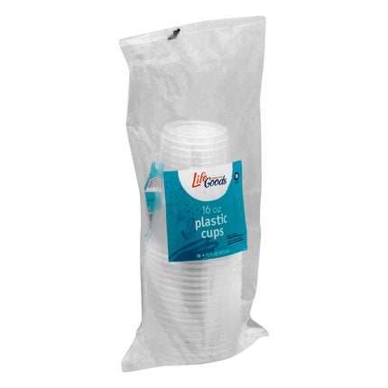 Life Goods 16 Ounce Plastic Cups - 18 CT 12 Pack