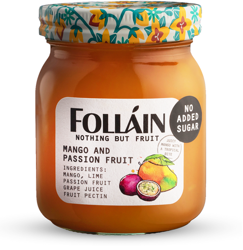Bewley Irish Imports Follain -Nothing But Fruit Mango & Passion Fruit Jam - 12 OZ 9 Pack