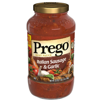 Prego Pasta Sauce Italian Sausage & Garlic - 23.5 OZ 12 Pack