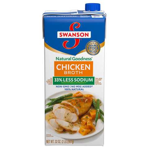 Swanson Natural Goodness Chicken Broth Fat Free - 32 OZ 12 Pack
