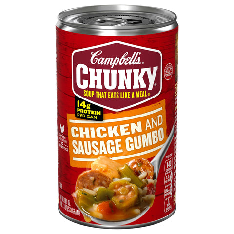 Campbell's Chunky Soup Grilled Chicken & Sausage Gumbo - 18.8 OZ 12 Pack
