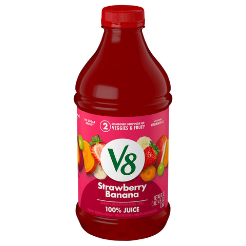 V8 100% Juice Fusion Strawberry Banana - 46 FZ 6 Pack