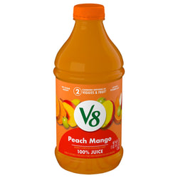 V8 100% Juice Fusion Peach Mango - 46 FZ 6 Pack