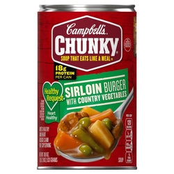 Campbell's Chunky Healthy Request Soup Sirloin Burger - 18.8 OZ 12 Pack