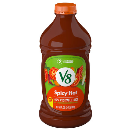 V8 100% Hot & Spicy Vegetable Juice - 64 FZ 6 Pack