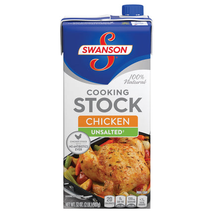 Swanson Unsalted Chicken Stock - 32 OZ 12 Pack