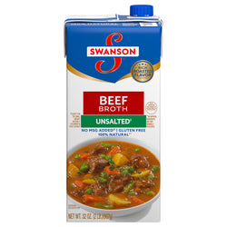 Swanson Unsalted Beef Broth - 32 OZ 12 Pack