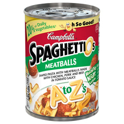 Campbell's Spaghettio's A-Z Meatballs - 15.6 OZ 12 Pack