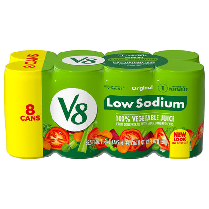 V8 100% vegetable Juice Low Sodium Original Vegetable Juice - 44 FZ 6 Pack