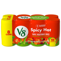 V8 100% Spicy Hot Vegetable Juice - 44 FZ 6 Pack