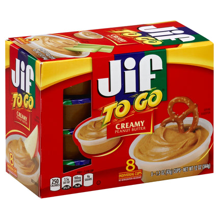 Jif Creamy Peanut Butter To Go - 12 OZ 6 Pack