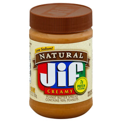 Jif Low Sodium Natural Creamy Peanut Butter - 28 OZ 10 Pack