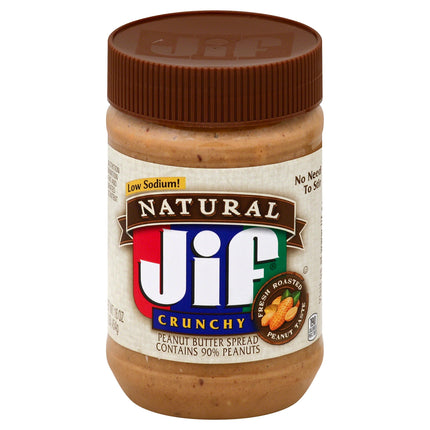 Jif Natural Crunchy Peanut Butter - 16 OZ 12 Pack